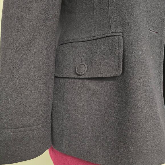 Women's Jones New York Navy Button Down Wool Blazer Jacket - Size 8 - Picture 6 of 12